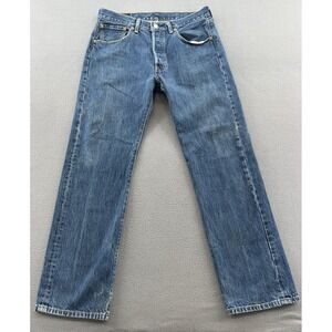 Levis 501 Jeans Mens Size 32x30 Medium Wash Button Fly Straight Legs